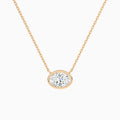 Bezel Solitaire Oval Diamond Necklace