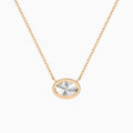 Bezel Solitaire Oval Diamond Necklace