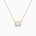 Bezel Solitaire Radiant Diamond Necklace