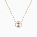 Bezel Solitaire Round Diamond Necklace