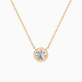 Bezel Solitaire Round Diamond Necklace