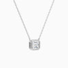 Bezel Solitaire Asscher Diamond Necklace