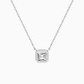 Bezel Solitaire Asscher Diamond Necklace