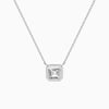 Bezel Solitaire Asscher Diamond Necklace