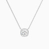 Bezel Solitaire Cushion Diamond Necklace