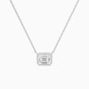 Bezel Solitaire Emerald Diamond Necklace