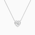 Bezel Solitaire Heart Diamond Necklace