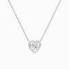 Bezel Solitaire Heart Diamond Necklace