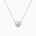 Bezel Solitaire Heart Diamond Necklace