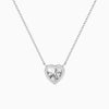 Bezel Solitaire Heart Diamond Necklace