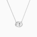 Bezel Solitaire Oval Diamond Necklace