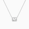 Bezel Solitaire Radiant Diamond Necklace