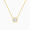 Bezel Solitaire Asscher Diamond Necklace