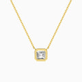 Bezel Solitaire Asscher Diamond Necklace