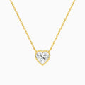 Bezel Solitaire Heart Diamond Necklace