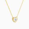 Bezel Solitaire Heart Diamond Necklace