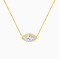 Bezel Solitaire Marquise Diamond Necklace