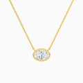 Bezel Solitaire Oval Diamond Necklace