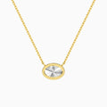 Bezel Solitaire Oval Diamond Necklace