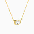 Bezel Solitaire Pear Diamond Necklace