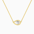 Bezel Solitaire Pear Diamond Necklace