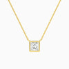 Bezel Solitaire Princess Diamond Necklace