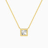 Bezel Solitaire Princess Diamond Necklace