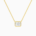 Bezel Solitaire Radiant Diamond Necklace