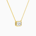 Bezel Solitaire Radiant Diamond Necklace