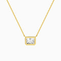 Bezel Solitaire Radiant Diamond Necklace