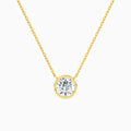 Bezel Solitaire Round Diamond Necklace