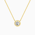 Bezel Solitaire Round Diamond Necklace