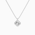 Bezel Solitaire Asscher Diamond Pendant Necklace