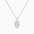 Bezel Solitaire Marquise Diamond Pendant Necklace