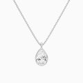 Bezel Solitaire Pear Diamond Pendant Necklace