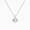 Bezel Solitaire Princess Diamond Pendant Necklace