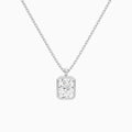 Bezel Solitaire Radiant Diamond Pendant Necklace