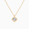 Bezel Solitaire Asscher Diamond Pendant Necklace