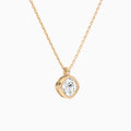 Bezel Solitaire Cushion Diamond Pendant Necklace