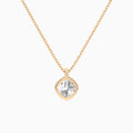 Bezel Solitaire Cushion Diamond Pendant Necklace