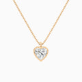 Bezel Solitaire Heart Diamond Pendant Necklace