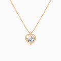 Bezel Solitaire Heart Diamond Pendant Necklace