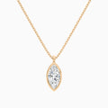 Bezel Solitaire Marquise Diamond Pendant Necklace