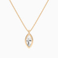 Bezel Solitaire Marquise Diamond Pendant Necklace