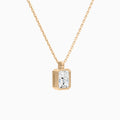 Bezel Solitaire Radiant Diamond Pendant Necklace