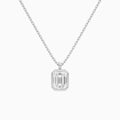 Bezel Solitaire Emerald Diamond Pendant Necklace