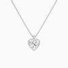 Bezel Solitaire Heart Diamond Pendant Necklace