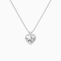 Bezel Solitaire Heart Diamond Pendant Necklace