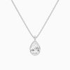 Bezel Solitaire Pear Diamond Pendant Necklace