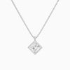 Bezel Solitaire Princess Diamond Pendant Necklace